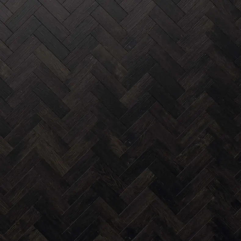 View of AP03 Midnight Oak Parquet luxury vinyl tile by Karndean