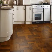 View of AP05 Spanish Cherry Parquet luxury vinyl tile by Karndean