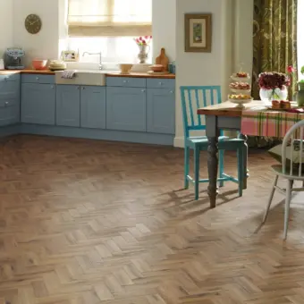 View of AP06 Morning Oak Parquet luxury vinyl tile by Karndean