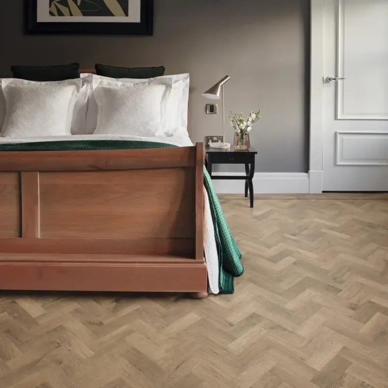 View of AP08 Salon Oak Parquet luxury vinyl tile by Karndean