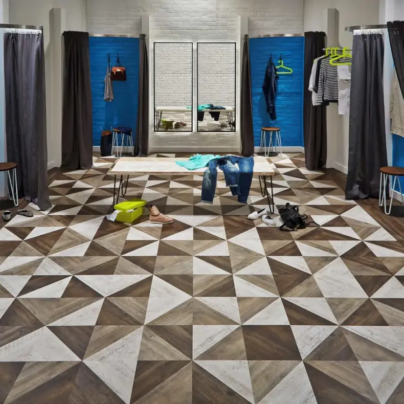 View of KAL10 Tripoint luxury vinyl tile by Karndean
