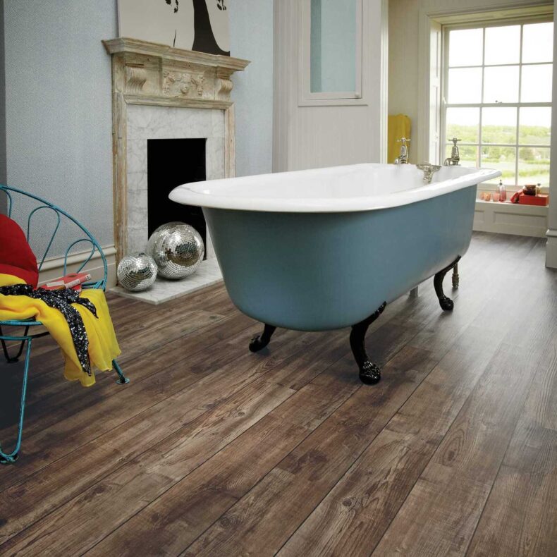 View of KP103 Mid Worn Oak luxury vinyl tile by Karndean