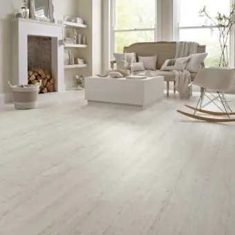 View of KP105 White Painted Oak luxury vinyl tile by Karndean