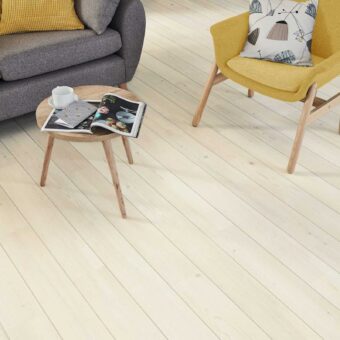 View of KP132 Washed Scandi Pine luxury vinyl tile by Karndean