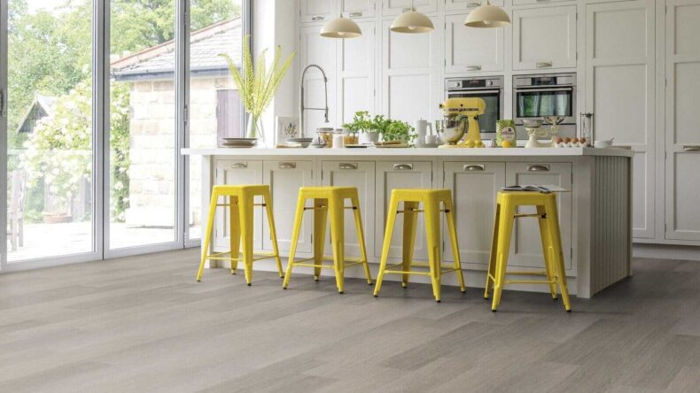 View of KP152 Grey Studio Oak luxury vinyl tile by Karndean