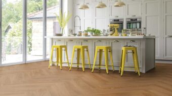View of KP155 Honey Limed Oak luxury vinyl tile by Karndean