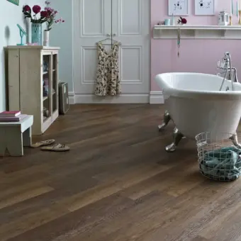View of KP96 Mid Limed Oak luxury vinyl tile by Karndean