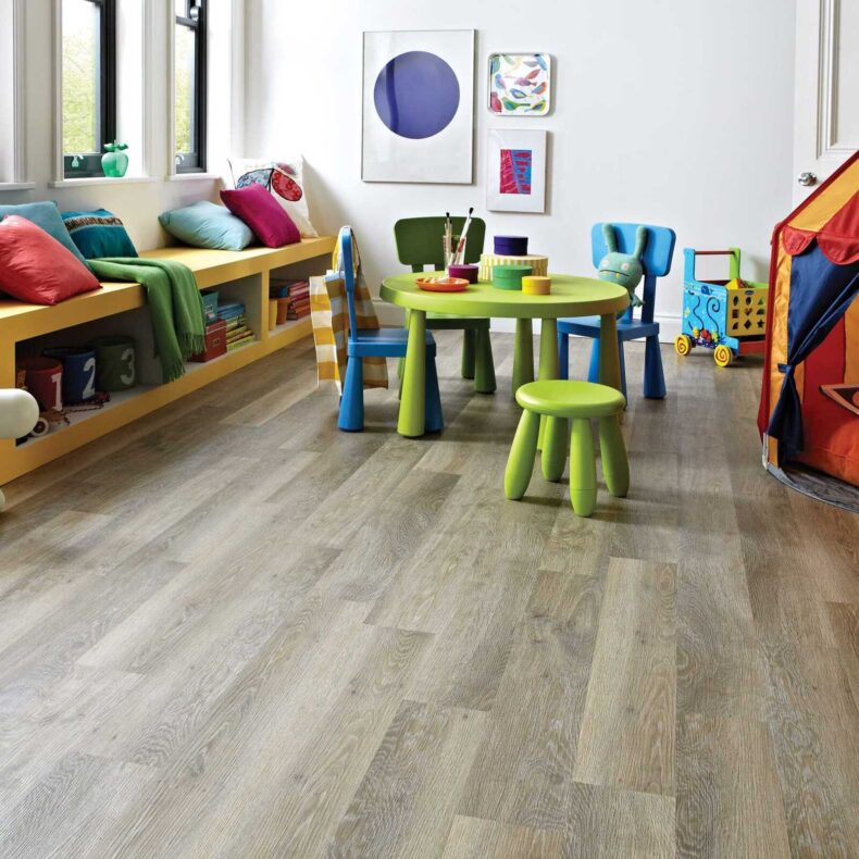View of KP99 Lime Washed Oak luxury vinyl tile by Karndean