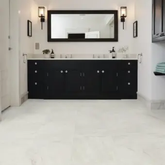 View of LM32 Doric Marble luxury vinyl tile by Karndean