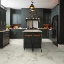 View of LM33 Calacatta d'Oro luxury vinyl tile by Karndean