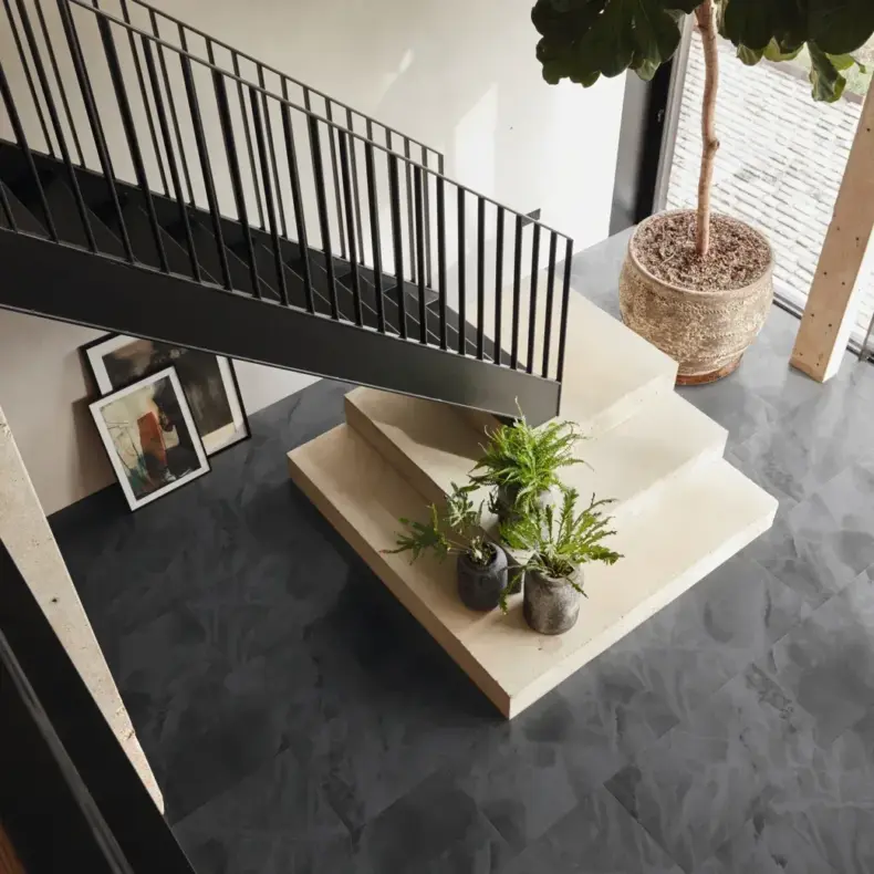 View of LM34 Black Onyx luxury vinyl tile by Karndean