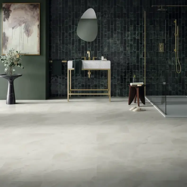View of LM35 Pearl Onyx luxury vinyl tile by Karndean