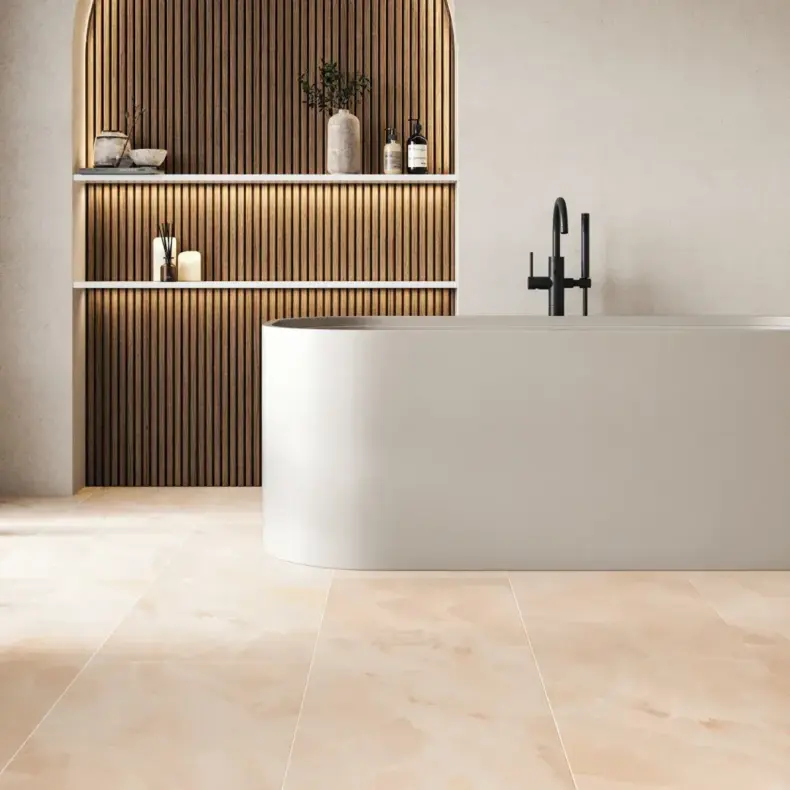 View of LM36 Rose Onyx luxury vinyl tile by Karndean