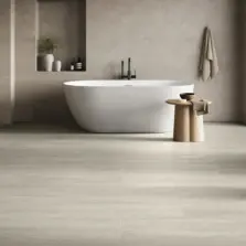 View of LM37 Silk Travertino luxury vinyl tile by Karndean