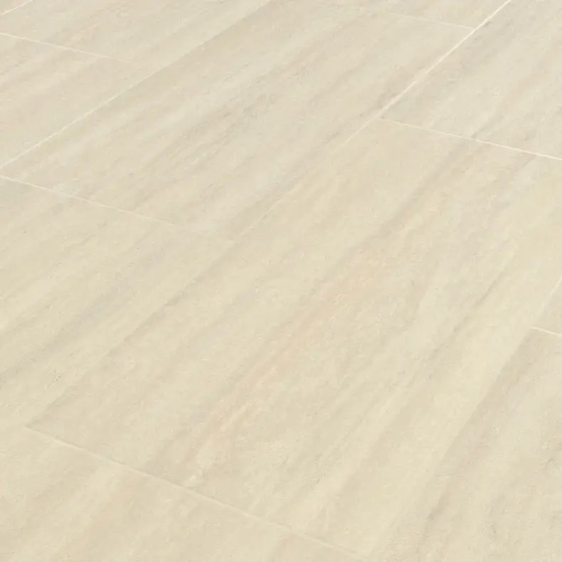 View of LM38 Champagne Travertino luxury vinyl tile by Karndean