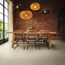 View of LM38 Champagne Travertino luxury vinyl tile by Karndean