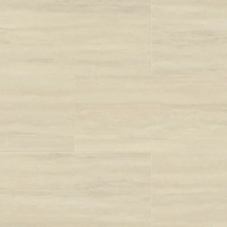 View of LM38 Champagne Travertino luxury vinyl tile by Karndean