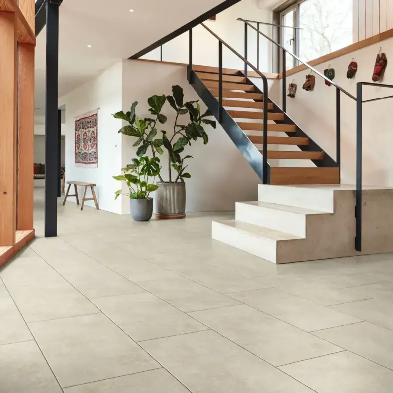 View of LM40 Pavimento Crema luxury vinyl tile by Karndean