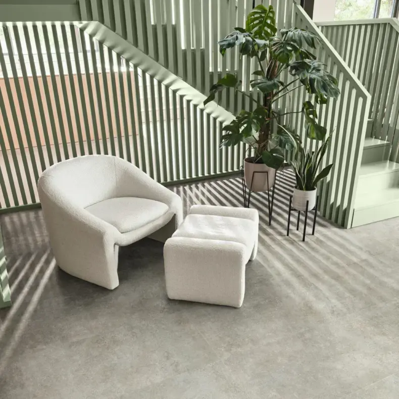 View of LM41 Pavimento Grigio luxury vinyl tile by Karndean