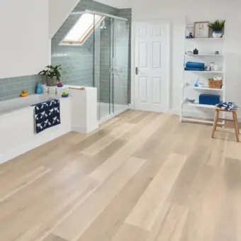 View of RKP8105 Texas White Ash luxury vinyl tile by Karndean
