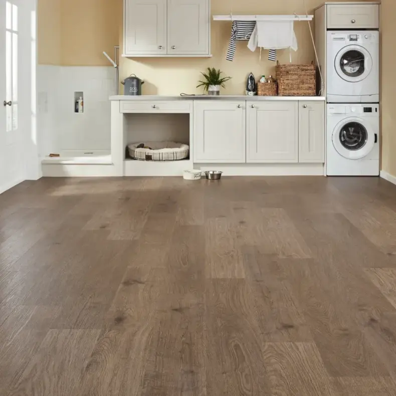 View of RKP8107 Smoked Butternut luxury vinyl tile by Karndean