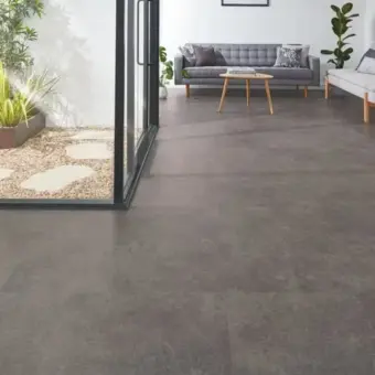View of RKT2406 Volcanic Black luxury vinyl tile by Karndean