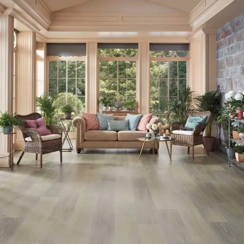 View of RL21 Glacier Oak luxury vinyl tile by Karndean