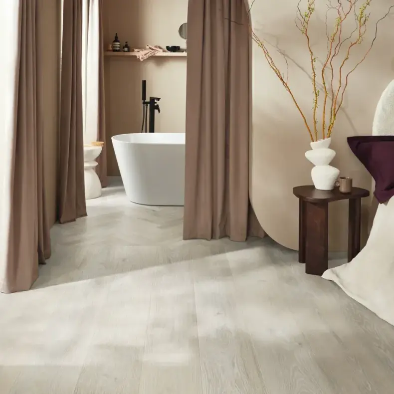 View of RL29 Clay Artisan Oak luxury vinyl tile by Karndean