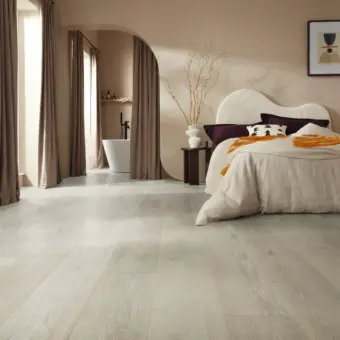 View of RL29 Clay Artisan Oak luxury vinyl tile by Karndean