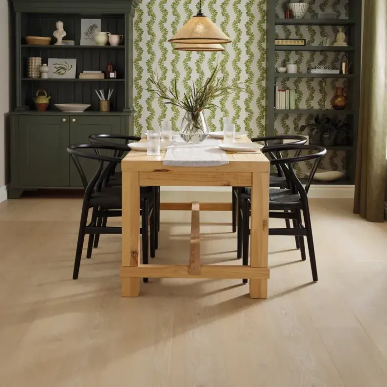 View of RL32 Pale Artisan Oak luxury vinyl tile by Karndean