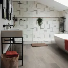 View of RL33 Grey Artisan Oak luxury vinyl tile by Karndean