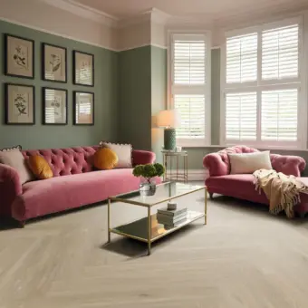 View of RL35 Damask Oak luxury vinyl tile by Karndean