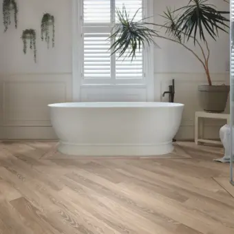 View of RL47 Limed Linen Oak luxury vinyl tile by Karndean