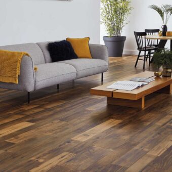 View of RPL-EW21 Reclaimed Chestnut luxury vinyl tile by Karndean