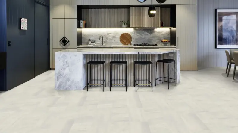 View of SCB-ST17-18 Honed Oyster Slate luxury vinyl tile by Karndean