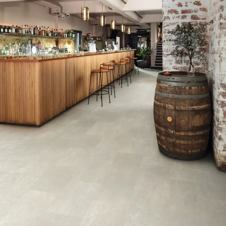 View of SCB-ST21-18 Dove Grey Concrete luxury vinyl tile by Karndean