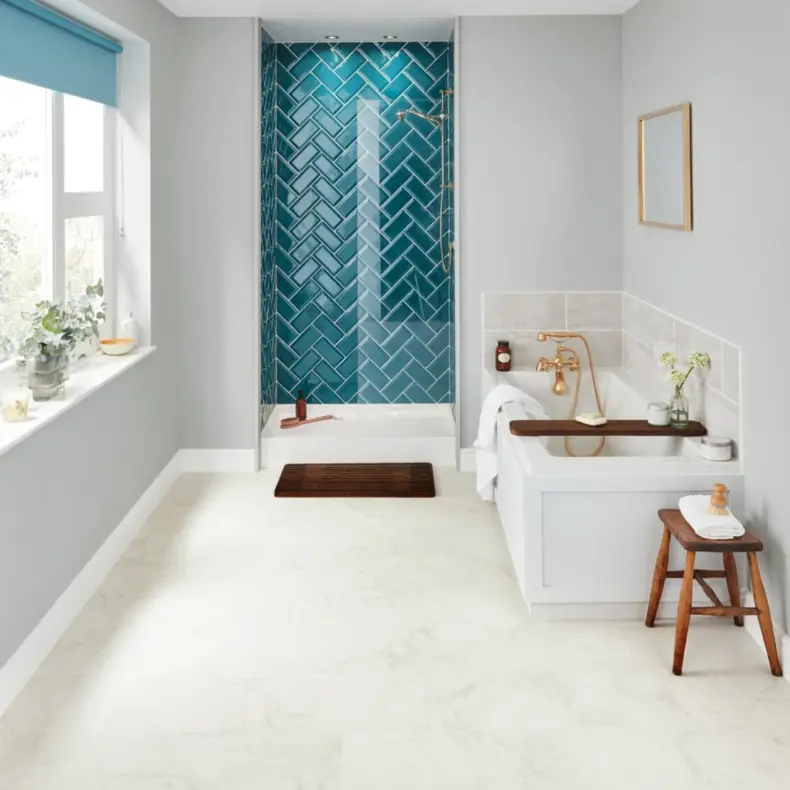 View of SCB-ST26-18 Frosted Marble luxury vinyl tile by Karndean