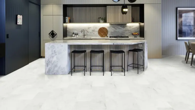 View of SCB-ST26-18 Frosted Marble luxury vinyl tile by Karndean