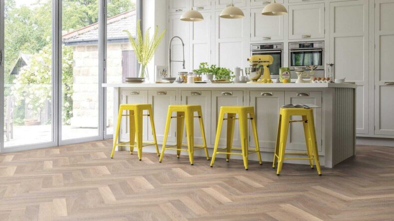 View of SM-KP95 Rose Washed Oak luxury vinyl tile by Karndean