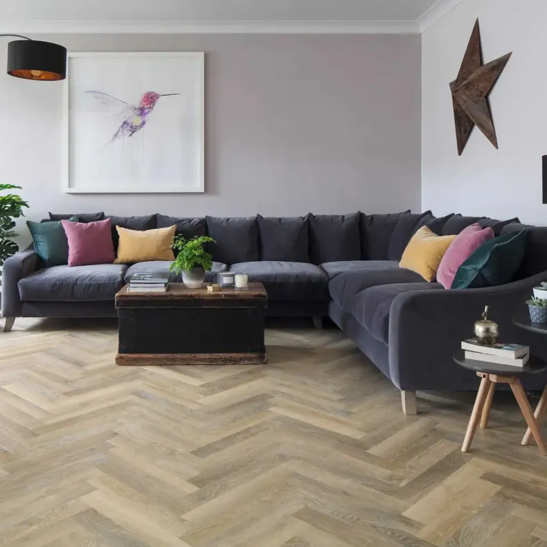 View of SM-KP99 Lime Washed Oak luxury vinyl tile by Karndean