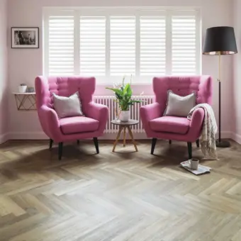 View of SM-KP99 Lime Washed Oak luxury vinyl tile by Karndean