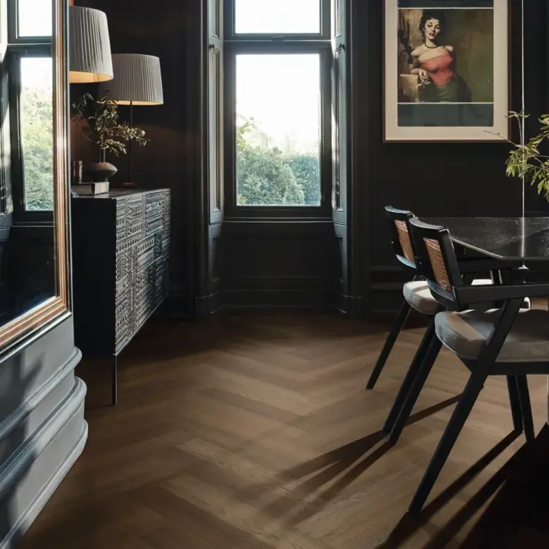 View of SM-RL28 Serrano Oak luxury vinyl tile by Karndean