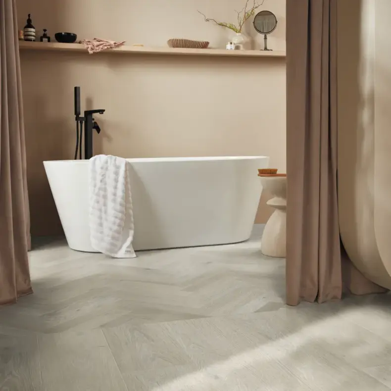View of SM-RL29 Clay Artisan Oak luxury vinyl tile by Karndean