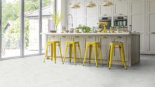 View of SM-ST27 Glacial Marble luxury vinyl tile by Karndean