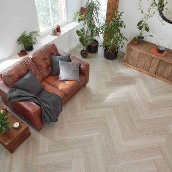 View of SM-VGW120T Grey Brushed Oak luxury vinyl tile by Karndean