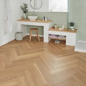 View of SM-VGW122T Golden Brushed Oak luxury vinyl tile by Karndean