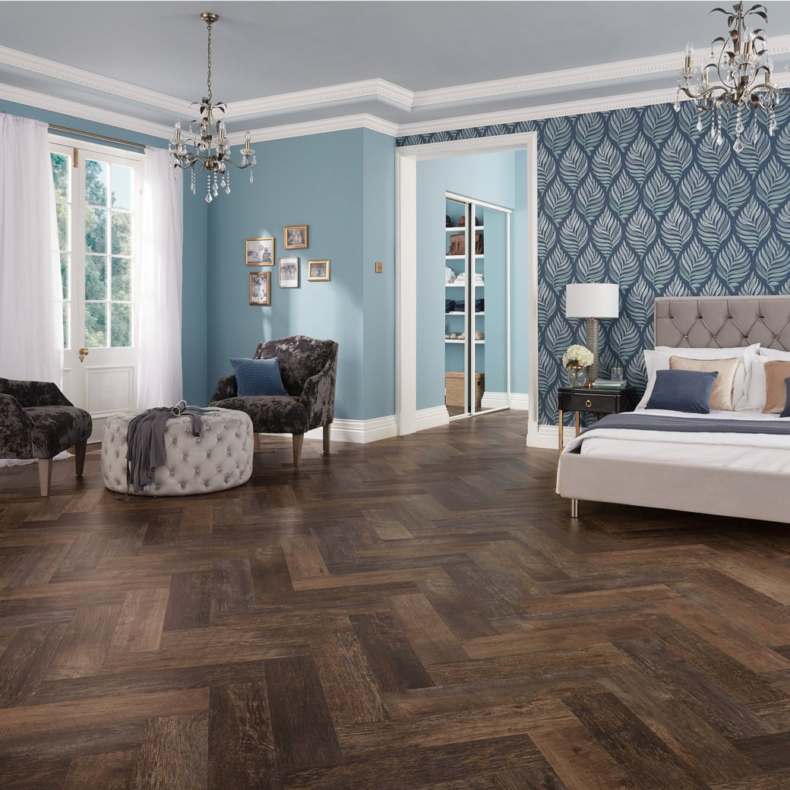 View of SM-VGW123T Salvaged Barnwood luxury vinyl tile by Karndean