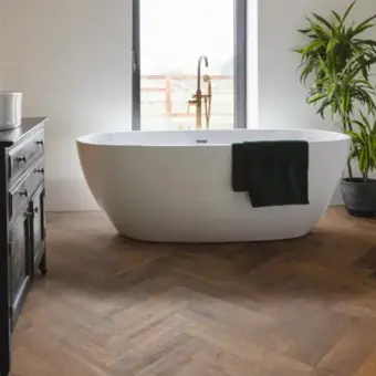 View of SM-VGW8110 Antique French Oak luxury vinyl tile by Karndean