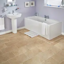 View of ST12 Bath Stone luxury vinyl tile by Karndean