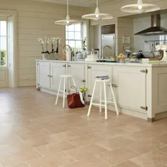 View of ST12 Bath Stone luxury vinyl tile by Karndean